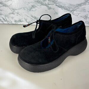 On Your Feet Mary Janes Platform Chunky Strap Gothic Shoes Size 8 Suede Leather